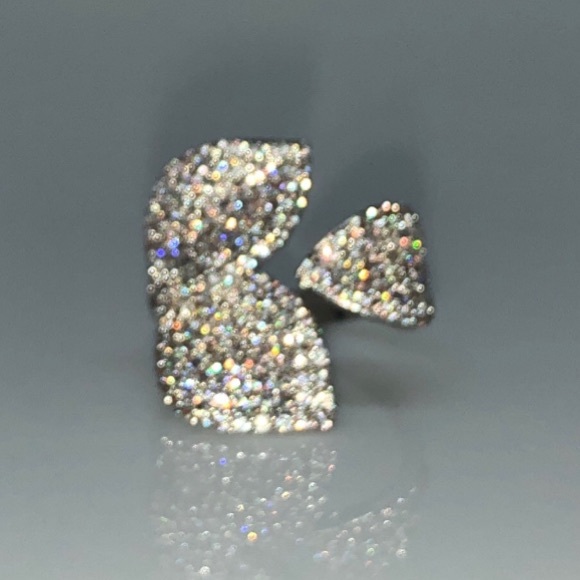 PP AAA Pave 3 Leaf Design Open Ring Fits 7-8.5 - Picture 5 of 8